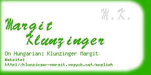 margit klunzinger business card